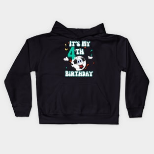 Funny It's My 4th Birthday 4 Years Old Soccer Ball Kids Kids Hoodie